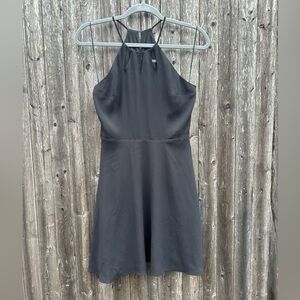 Express Cut Out Fit & Flare Sleeveless Halter Dress in Black - Size 2